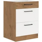 Niki 30. konyha 60 D 3S BB 60x82x52cm fényes fehér/lancelot tölgy (munkalap nélkül) Utolsó esély